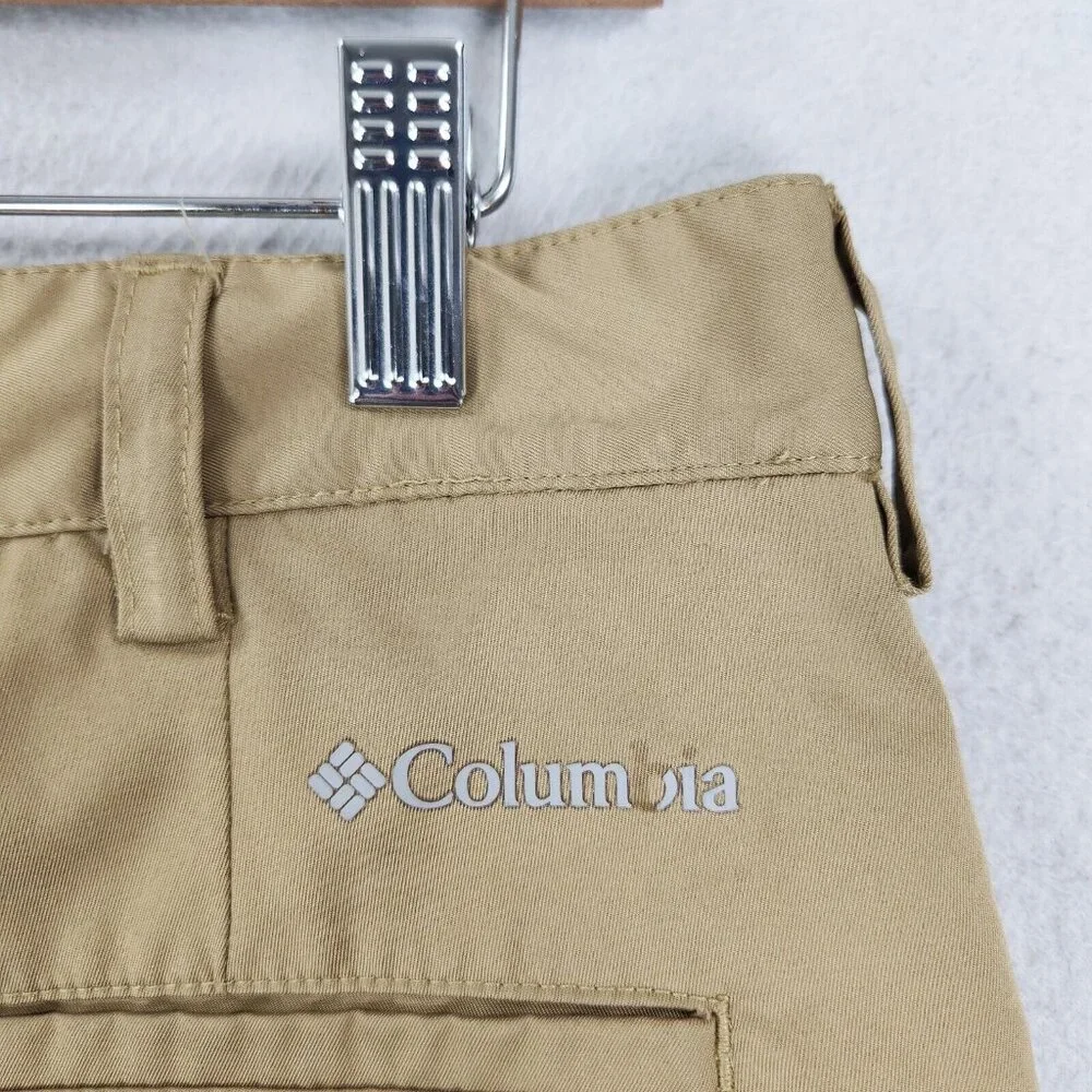 Columbia Shorts Mens 32 Khaki Tan Golf Performance Omni Wick Flat Front Chino